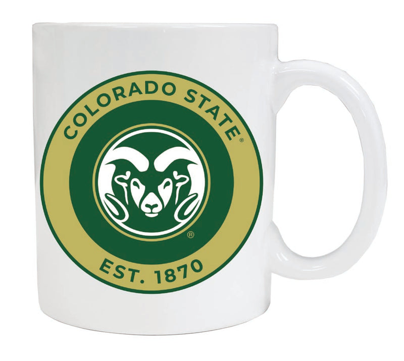 Colorado State Rams 12 oz White Ceramic Coffee Mug Circle Design Officially Licensed Collegiate Product