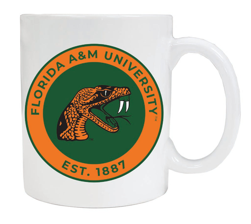 Florida A&M Rattlers 12 oz White Ceramic Coffee Mug Circle Design Officially Licensed Collegiate Product