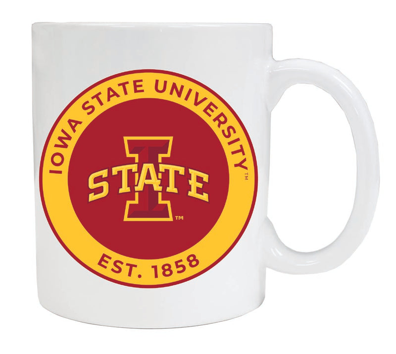 Iowa State Cyclones 12 oz White Ceramic Coffee Mug Circle Design Officially Licensed Collegiate Product