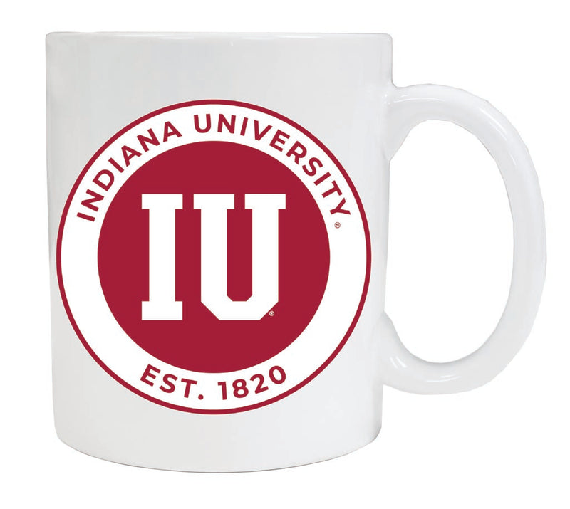 Indiana Hoosiers 12 oz White Ceramic Coffee Mug Circle Design Officially Licensed Collegiate Product