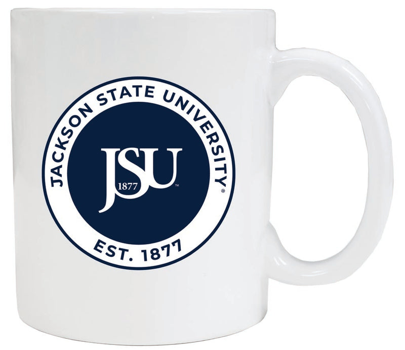 Jackson State University 12 oz White Ceramic Coffee Mug Circle Design Officially Licensed Collegiate Product