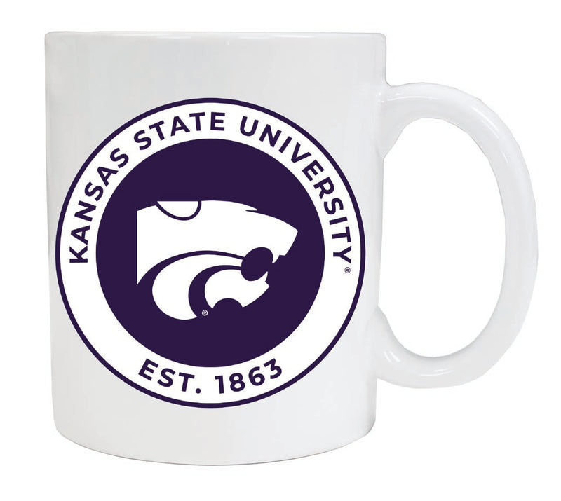 Kansas State Wildcats 12 oz White Ceramic Coffee Mug Circle Design Officially Licensed Collegiate Product