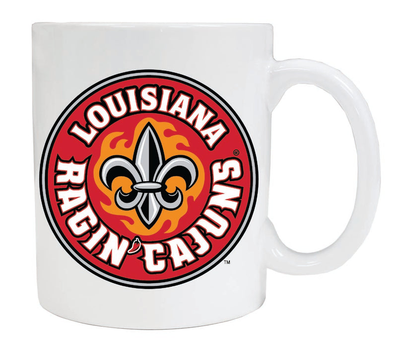 Louisiana at Lafayette Ragin' Cajuns 12 oz White Ceramic Coffee Mug Circle Design Officially Licensed Collegiate Product