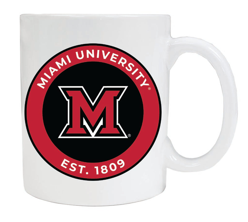 Miami University of Ohio 12 oz White Ceramic Coffee Mug Circle Design Officially Licensed Collegiate Product