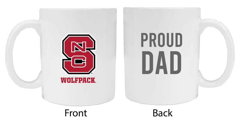 NC State Wolfpack Proud Dad Ceramic Coffee Mug - White (2 Pack)