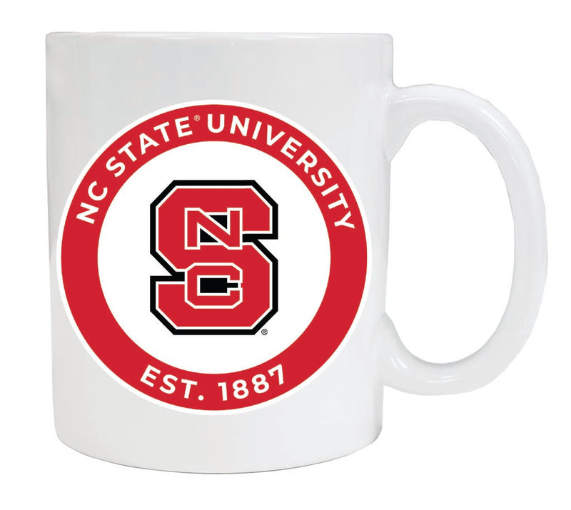 NC State Wolfpack 12 oz White Ceramic Coffee Mug Circle Design Officially Licensed Collegiate Product
