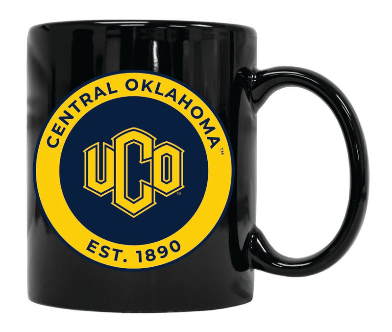 University of Central Oklahoma Bronchos 12 oz Black Ceramic Coffee Mug Circle Design Officially Licensed Collegiate Product Single