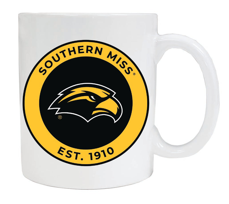 Southern Mississippi Golden Eagles 12 oz White Ceramic Coffee Mug Circle Design Officially Licensed Collegiate Product 4-Pack