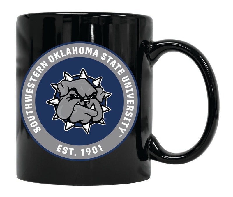 Southwestern Oklahoma State University 12 oz Black Ceramic Coffee Mug Circle Design Officially Licensed Collegiate Product Single
