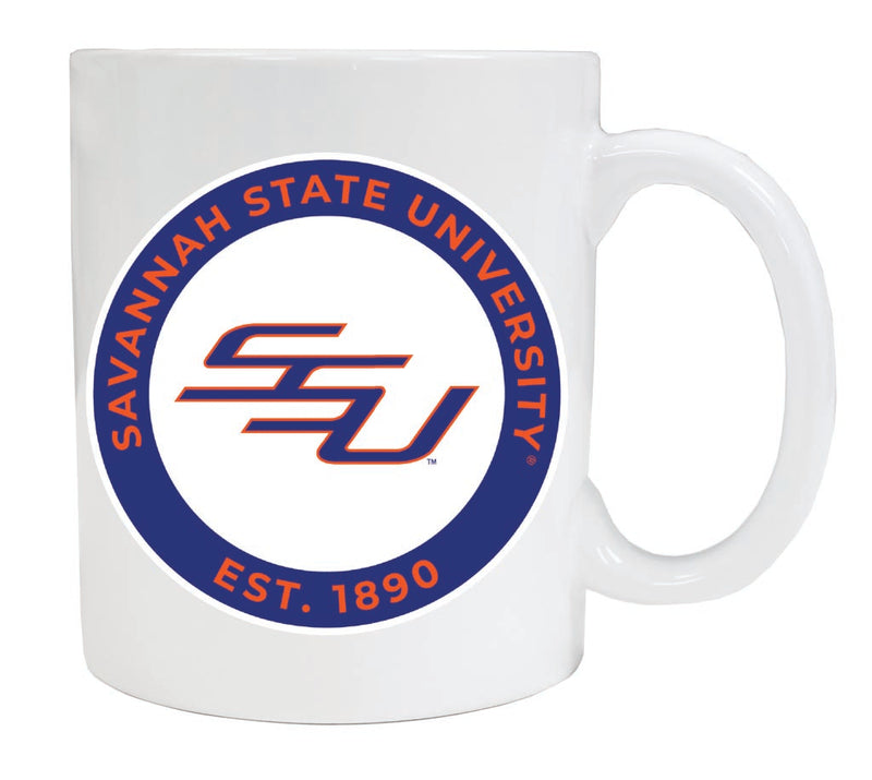Savannah State University 12 oz White Ceramic Coffee Mug Circle Design Officially Licensed Collegiate Product 2-Pack