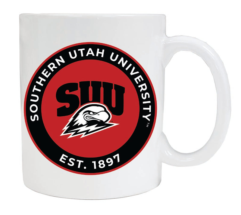 Southern Utah University 12 oz White Ceramic Coffee Mug Circle Design Officially Licensed Collegiate Product 4-Pack