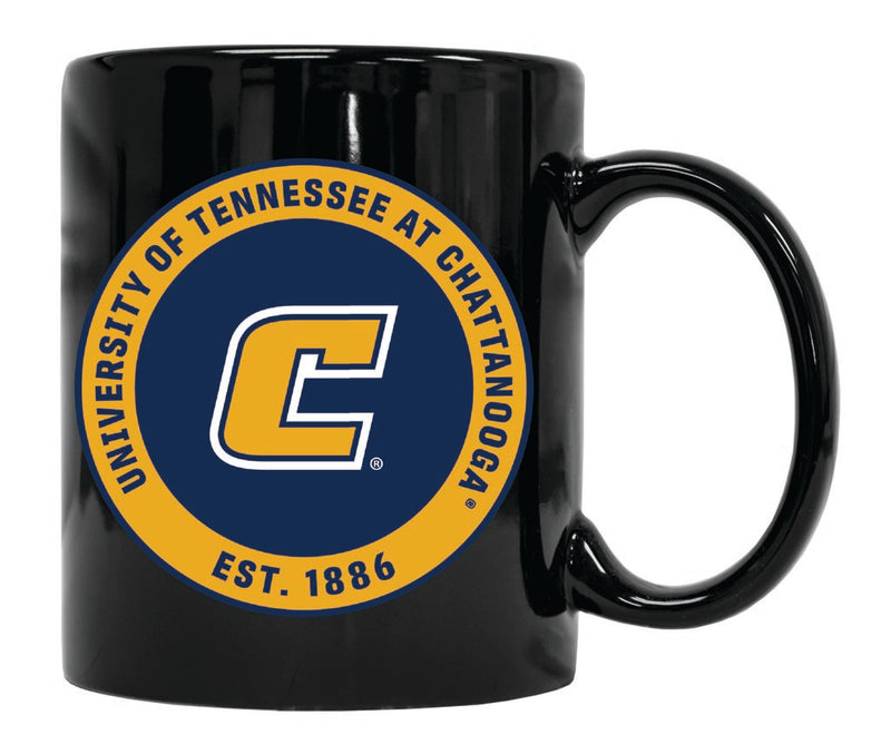 University of Tennessee at Chattanooga 12 oz Black Ceramic Coffee Mug Circle Design Officially Licensed Collegiate Product Single