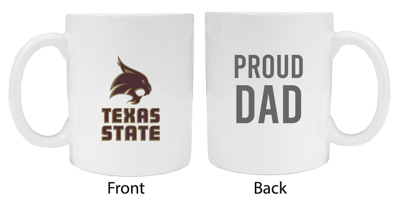 Texas State Bobcats Proud Dad Ceramic Coffee Mug - White (2 Pack)