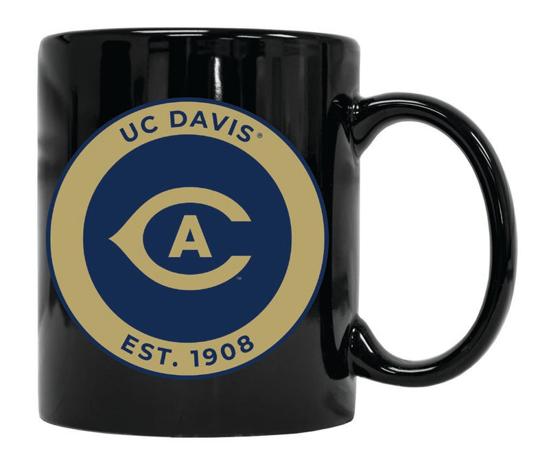 UC Davis Aggies 12 oz Black Ceramic Coffee Mug Circle Design Officially Licensed Collegiate Product 4-Pack