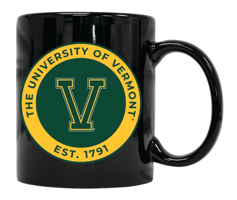 Vermont Catamounts 12 oz Black Ceramic Coffee Mug Circle Design Officially Licensed Collegiate Product Single