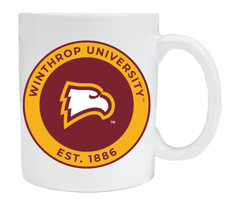 Winthrop University 12 oz White Ceramic Coffee Mug Circle Design Officially Licensed Collegiate Product 4-Pack