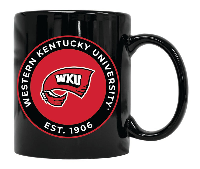 Western Kentucky Hilltoppers 12 oz Black Ceramic Coffee Mug Circle Design Officially Licensed Collegiate Product Single