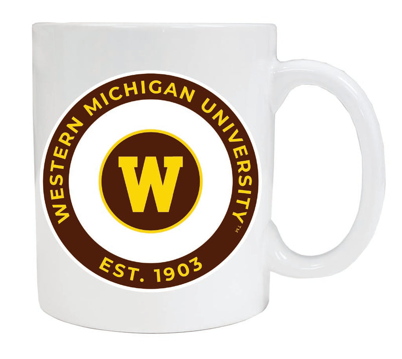 Western Michigan University 12 oz White Ceramic Coffee Mug Circle Design Officially Licensed Collegiate Product 4-Pack