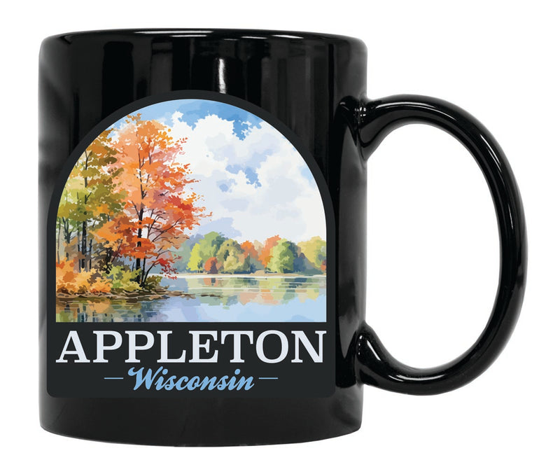 Appleton Wisconsin Souvenir 12 oz Ceramic Coffee Mug Black