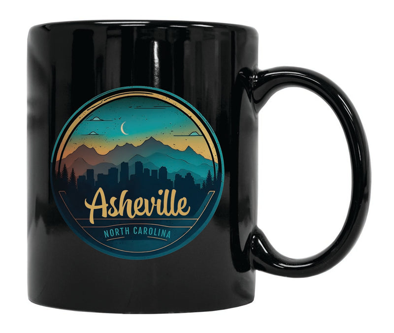 Asheville North Carolina Souvenir 12 oz Ceramic Coffee Mug Black