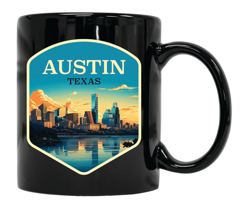 Austin Texas Souvenir 12 oz Ceramic Coffee Mug Black