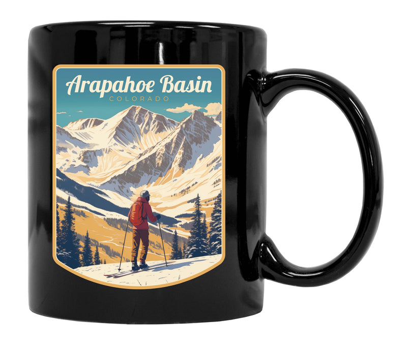 Arapahoe Basin Design A Souvenir 12 oz Ceramic Coffee Mug Black 4-Pack