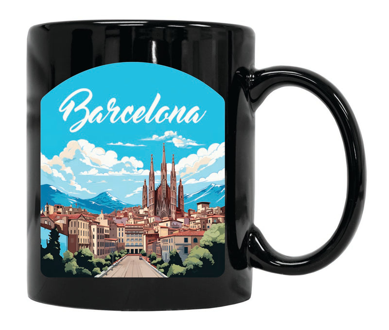 Barcelona Spain Souvenir 12 oz Ceramic Coffee Mug Black
