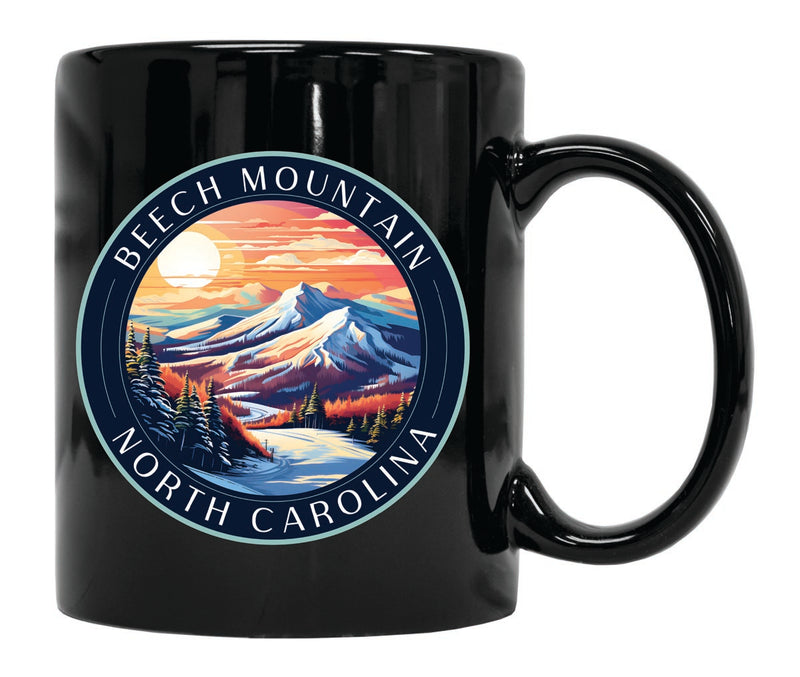 Beech Mountain North Carolina Souvenir 12 oz Ceramic Coffee Mug Black