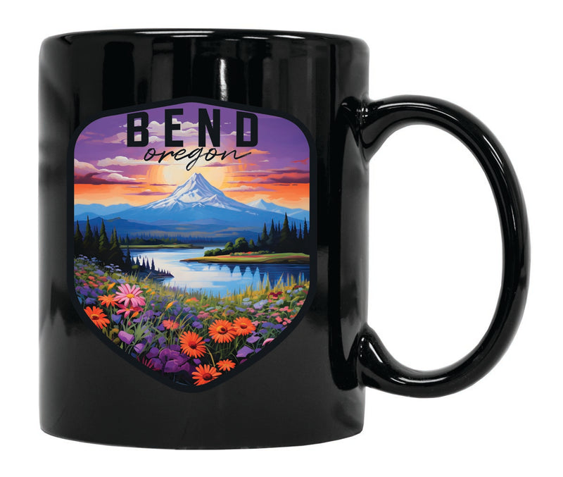 Bend Oregon Souvenir 12 oz Ceramic Coffee Mug Black