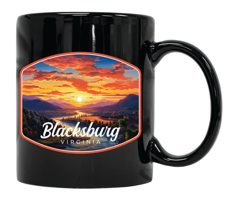 Blacksburg Virginia Souvenir 12 oz Ceramic Coffee Mug Black
