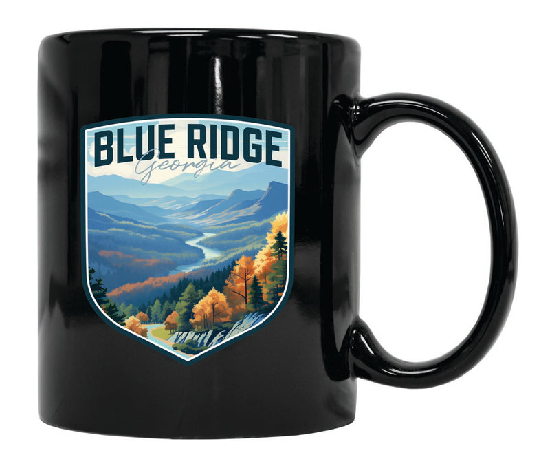 Blue Ridge Georgia Souvenir 12 oz Ceramic Coffee Mug Black