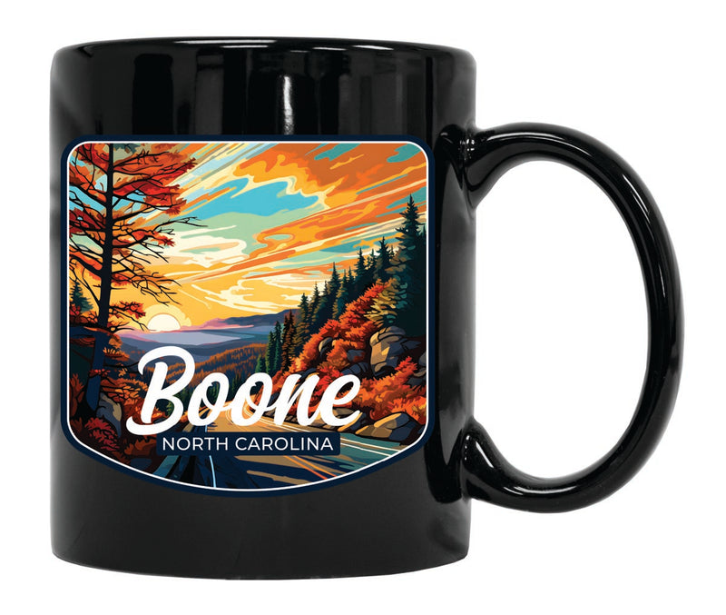 Boone North Carolina Souvenir 12 oz Ceramic Coffee Mug Black