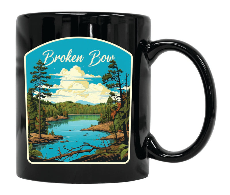 Broken Bow Oklahoma Souvenir 12 oz Ceramic Coffee Mug Black