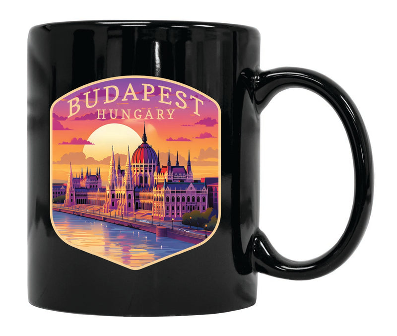 Budapest Hungary Souvenir 12 oz Ceramic Coffee Mug Black