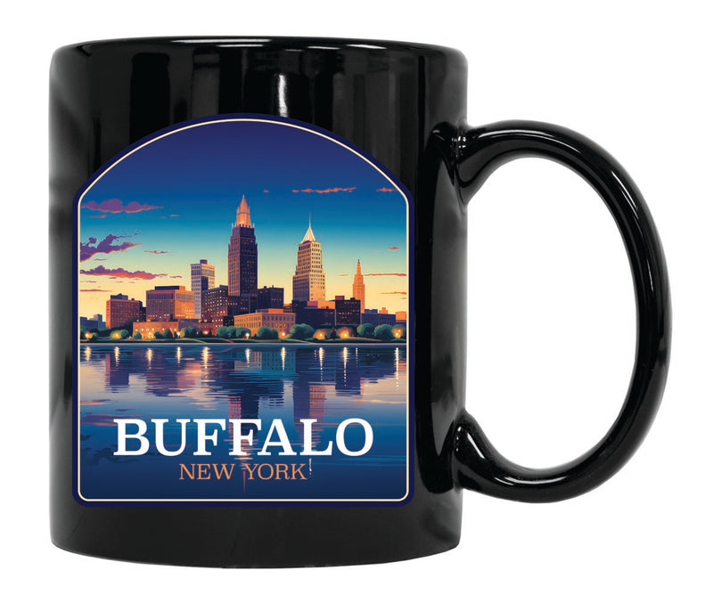 Buffalo New York Souvenir 12 oz Ceramic Coffee Mug Black