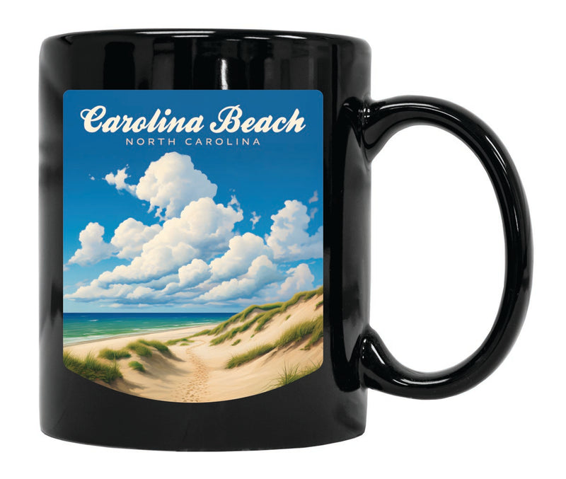 Carolina Beach NC Souvenir 12 oz Ceramic Coffee Mug Black