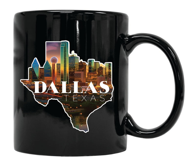 Dallas Texas Souvenir 12 oz Ceramic Coffee Mug Black