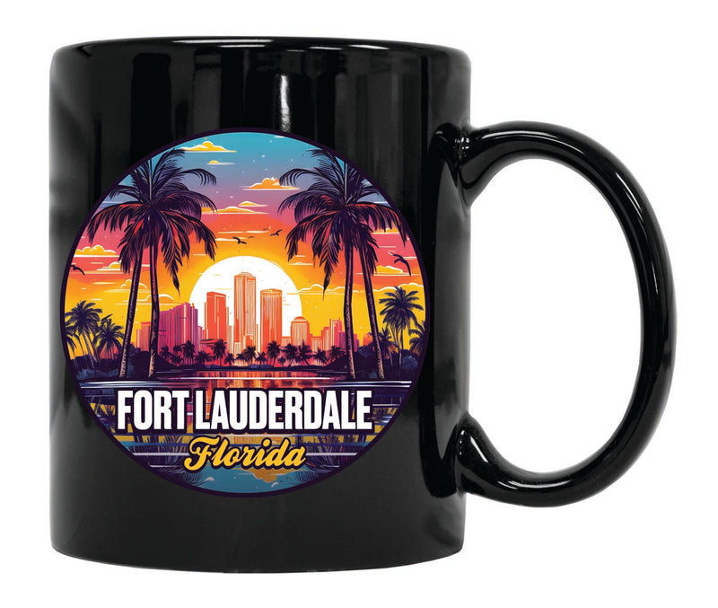 Fort Lauderdale Florida Souvenir 12 oz Ceramic Coffee Mug Black