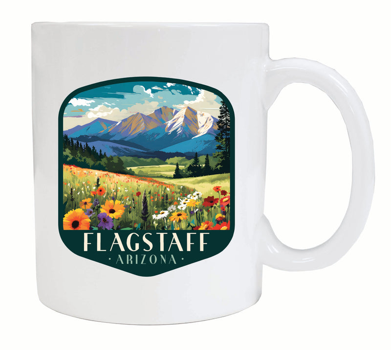 Flagstaff Arizona Design C Souvenir 12 oz Ceramic Coffee Mug White Single