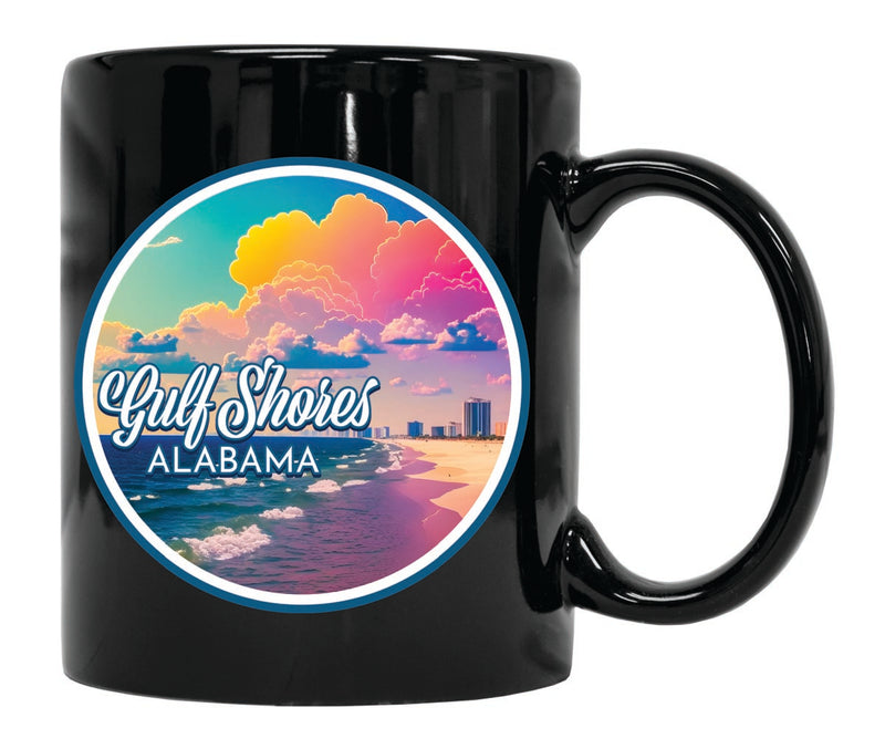 Gulf Shores Alabama Souvenir 12 oz Ceramic Coffee Mug Black