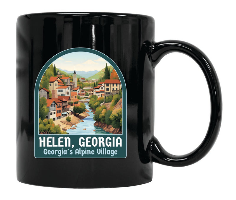 Helen Georgia Souvenir 12 oz Ceramic Coffee Mug Black