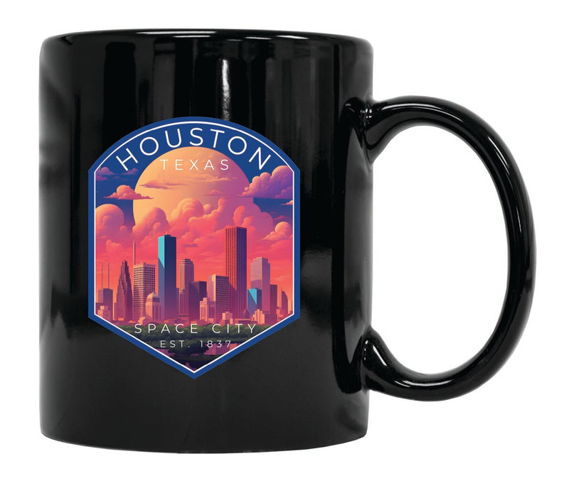 Houston Texas Souvenir 12 oz Ceramic Coffee Mug Black
