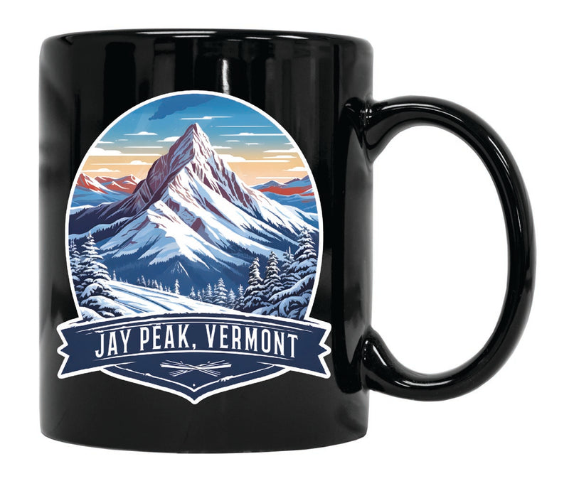 Jay Peak Vermont Souvenir 12 oz Ceramic Coffee Mug Black
