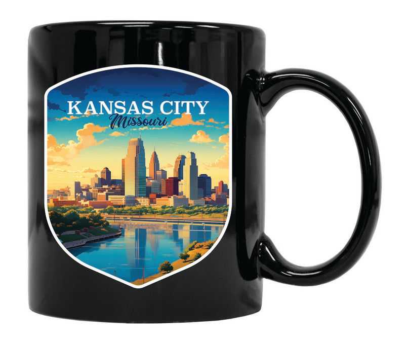 Kansas City Missouri Souvenir 12 oz Ceramic Coffee Mug Black