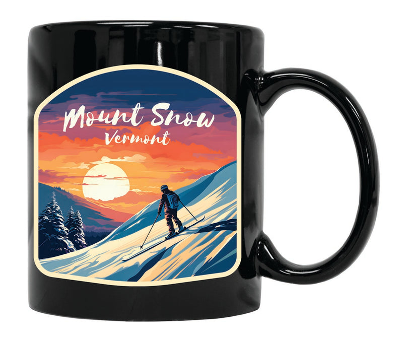 Mount Snow Vermont Souvenir 12 oz Ceramic Coffee Mug Black