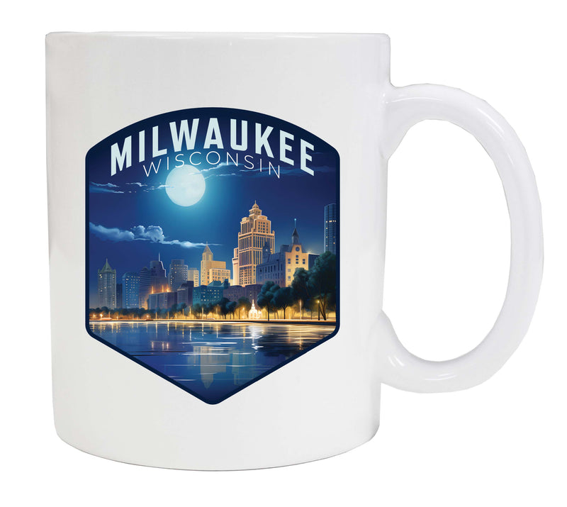 Milwaukee Wisconsin Design B Souvenir 12 oz Ceramic Coffee Mug White Single