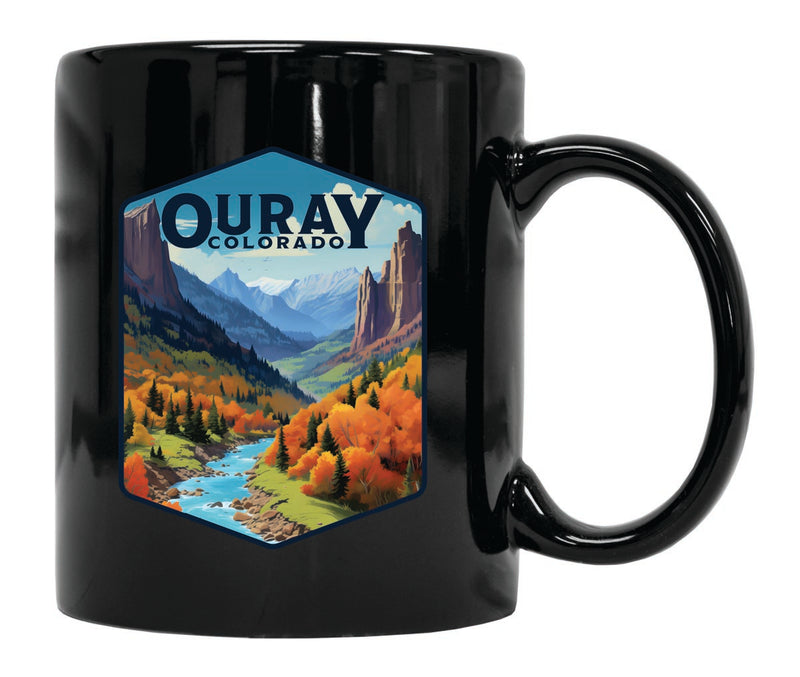 Ouray Colorado Souvenir 12 oz Ceramic Coffee Mug Black