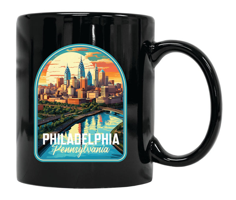 Philadelphia Pennsylvania Souvenir 12 oz Ceramic Coffee Mug Black