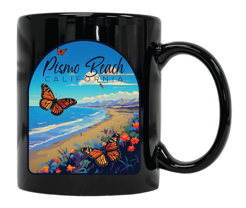 Pismo Beach California Souvenir 12 oz Ceramic Coffee Mug Black
