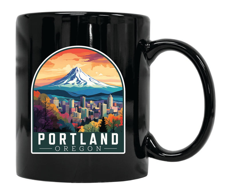 Portland Oregon Souvenir 12 oz Ceramic Coffee Mug Black